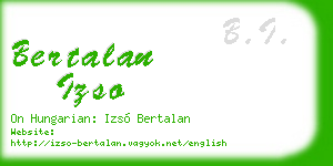 bertalan izso business card